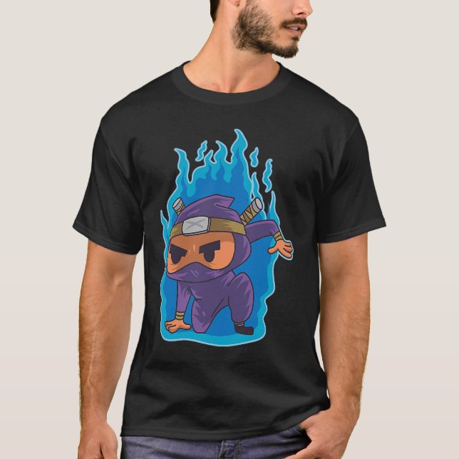 Fire Ninja Stealth förklädd Ninja Spy Gift T Shirt (Framsida)