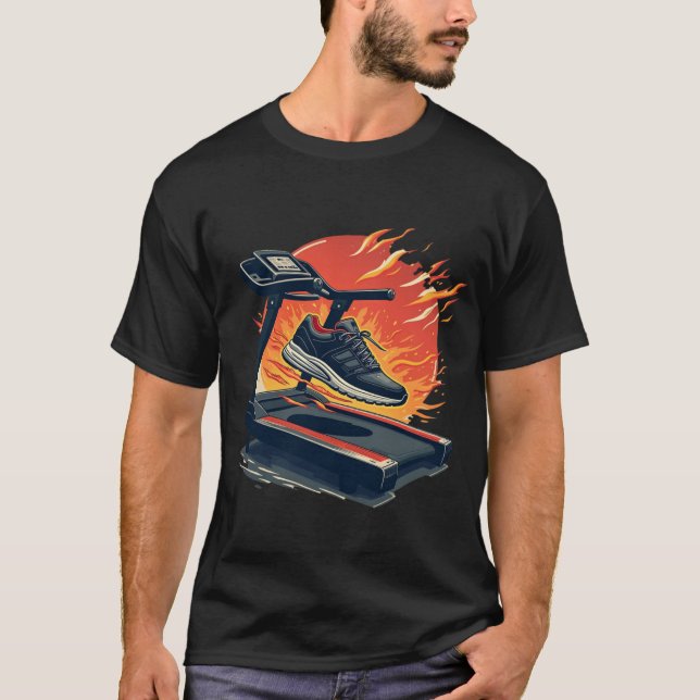 Fire on the Treadmill | Explosive Cardio & Running T Shirt (Framsida)