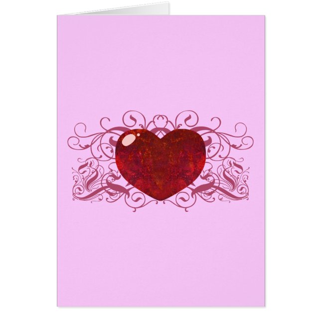 Fire Opal Heart Hälsningskort (Framsidan)