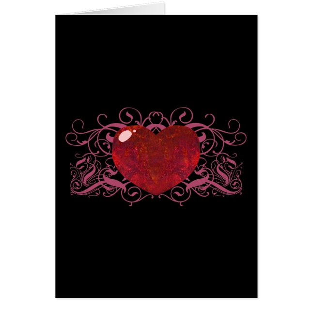 Fire Opal Heart Hälsningskort (Framsidan)