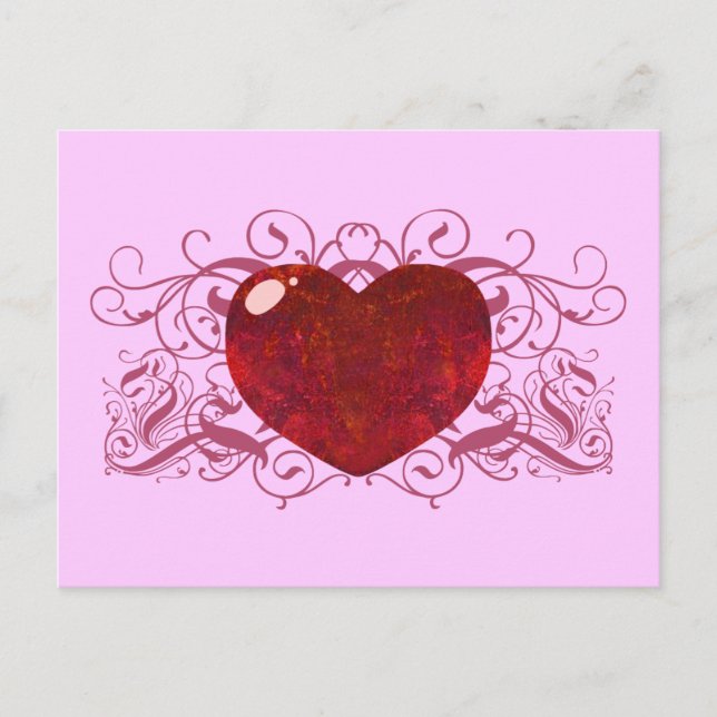 Fire Opal Heart Vykort (Framsida)
