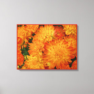 Fire Orange Chrysanthemums Canvastryck