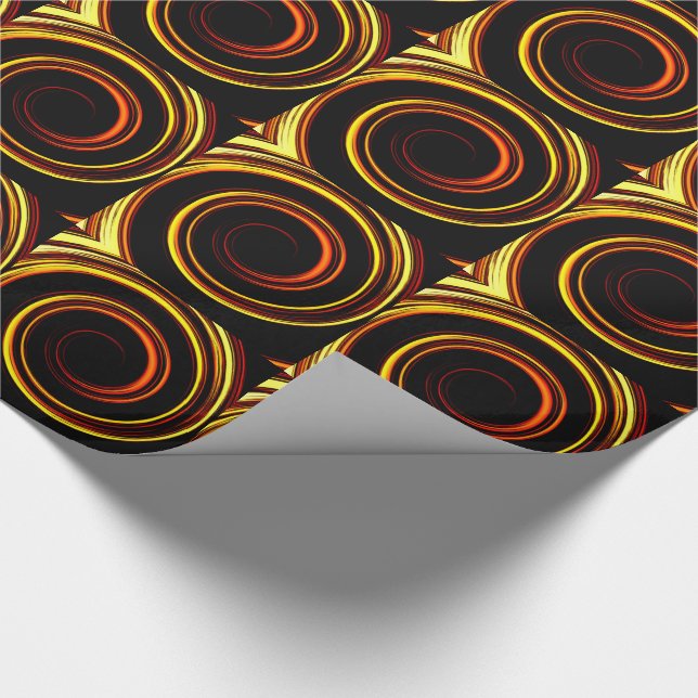 Fire Orange Spiral Presentpapper (Hörn)