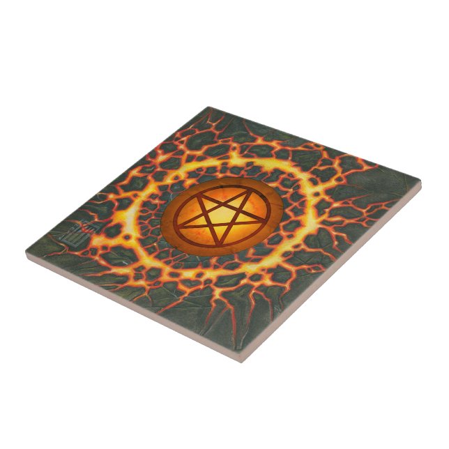 Fire Pentacle Kakelplatta (Sidan)