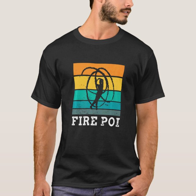 Fire Poi Street Performance Juggling Poi T Shirt (Framsida)