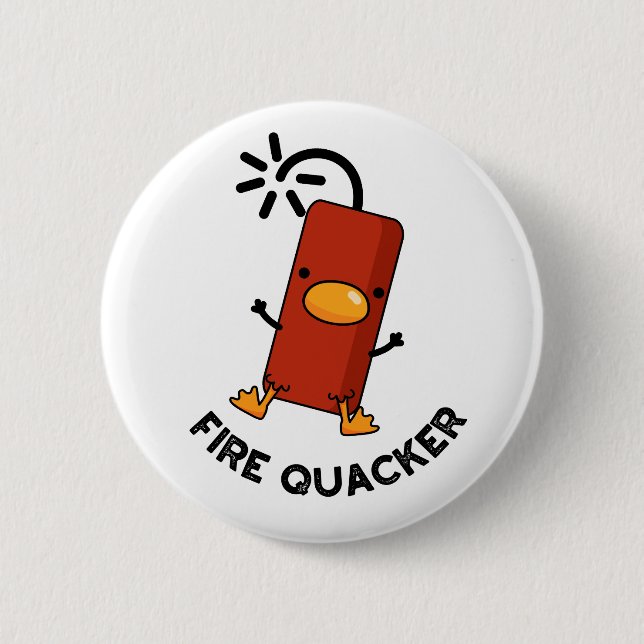Fire Quacker Funny Fireworks Pun Knapp (Framsida)