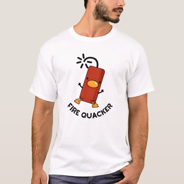 Fire Quacker Funny Fireworks Pun T Shirt (Framsida)