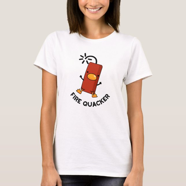 Fire Quacker Funny Fireworks Pun T Shirt (Framsida)