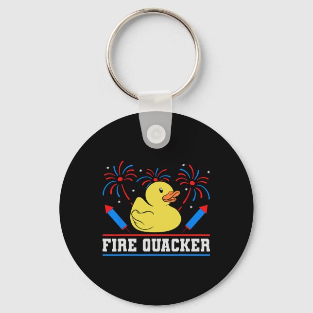 Fire Quacker Rubber Anka 4:e juli-fyrverkeriet Nyckelring (Framsida)