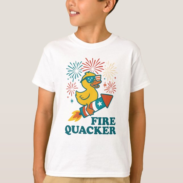 Fire Quacker Småbarn Tee - Roligt och lekbarn (Framsida)