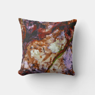 Fire Quartz Crystal Geode Marble Abstrakt Kudde