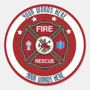 Fire Rädding Maltese Kor Anpassningsbar Sticker Runt Klistermärke