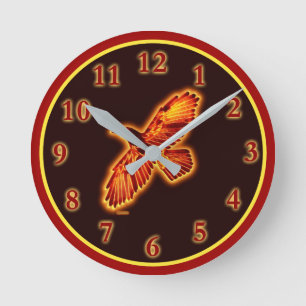 Fire Raven Rund Klocka