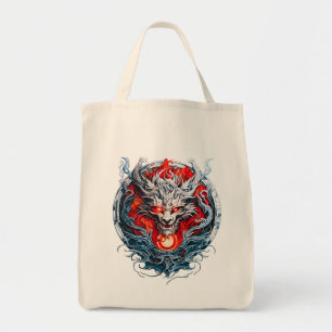 Fire Red Flame Mythical Dragon Head Tygkasse