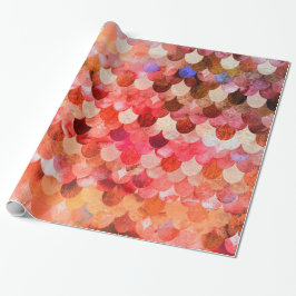 Fire Red Mermaidscales Sjöjungfru Fishscales Scale Presentpapper