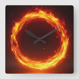 fire ring fyrkantig klocka