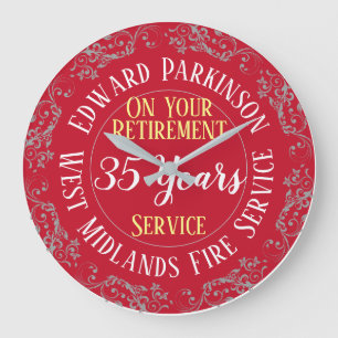 Fire Service Pension Award med flera års service Stor Klocka