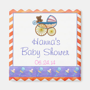 Fire Sjö Orange Chevron Baby Magnet