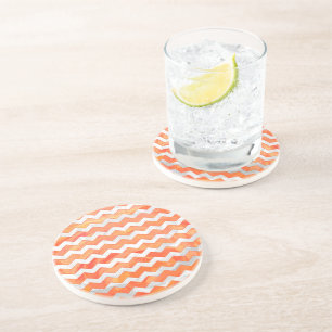 Fire Sjö Orange Chevron Mönster Underlägg