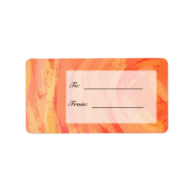 Fire Sjö Orange och Black Monogram Adressetikett (Framsidan)