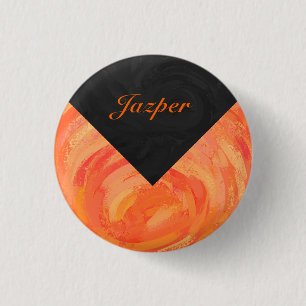 Fire Sjö Orange och Black Monogram Knapp