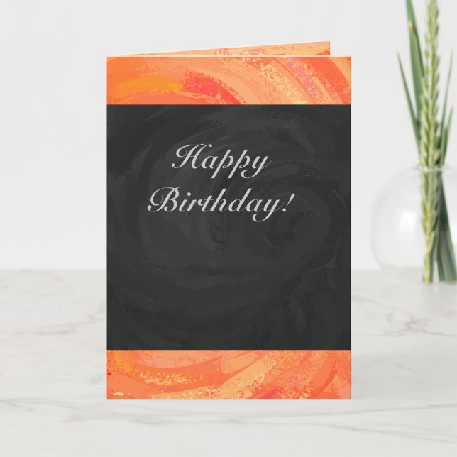 Fire Sjö Orange och Black Monogram Kort (Framsida)