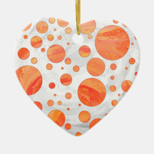 Fire Sjö Orange Polka Dot Mönster Julgransprydnad Keramik