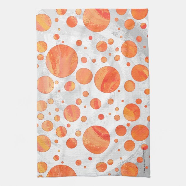 Fire Sjö Orange Polka Dot Mönster Kökshandduk (Vertikal)
