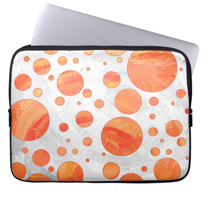Fire Sjö Orange Polka Dot Mönster Laptop Fodral (Framsidan)