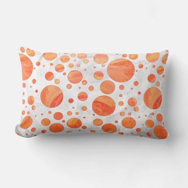 Fire Sjö Orange Polka Dot Mönster Lumbarkudde (Framsida)