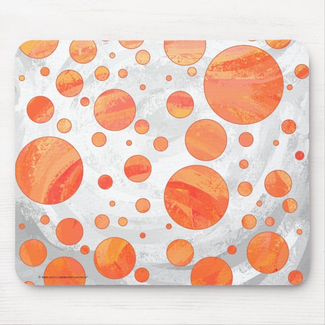 Fire Sjö Orange Polka Dot Mönster Musmatta (Framsidan)