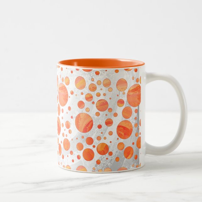 Fire Sjö Orange Polka Dot Mönster Två-Tonad Mugg (Höger)