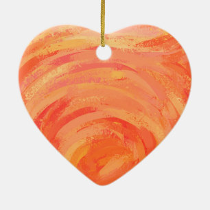 Fire Sjö Orange Swirl Julgransprydnad Keramik