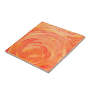 Fire Sjö Orange Swirl Kakelplatta