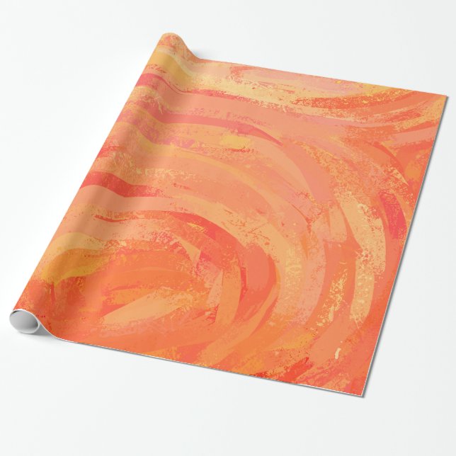 Fire Sjö Orange Swirl Presentpapper (Utrullad)
