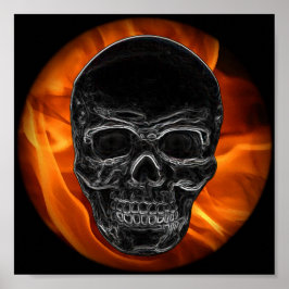 Fire Skull Poster
