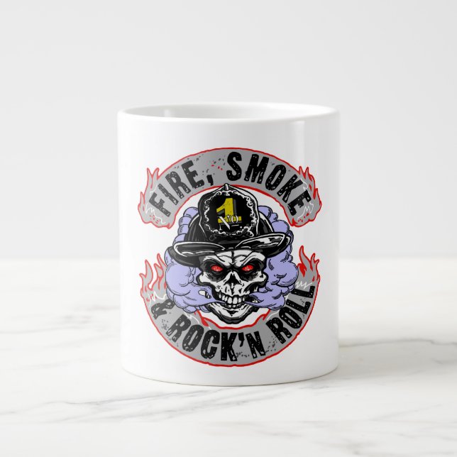Fire, Smoke & Rock n Roll Jumbo Mugg (Framsidan)