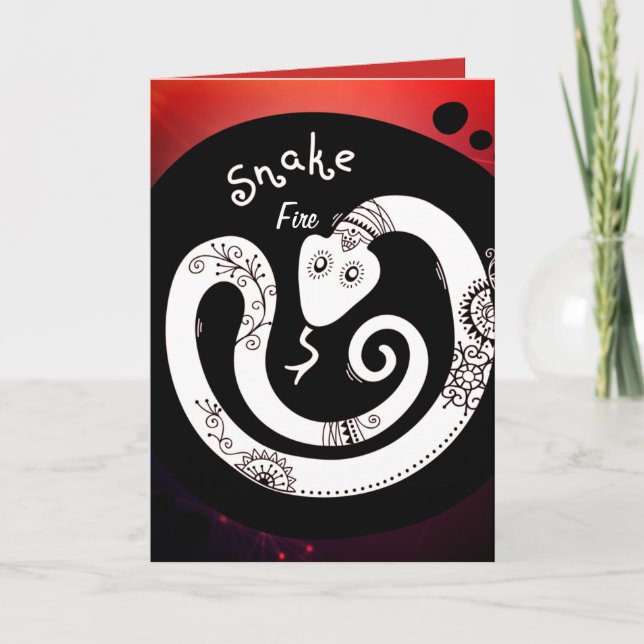 Fire Snake Birthday Kort (Framsida)