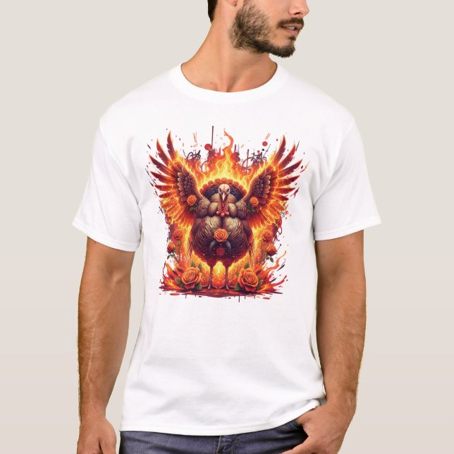 Fire Spirit Turkey Thanksgiving T-Shirt (Framsida)