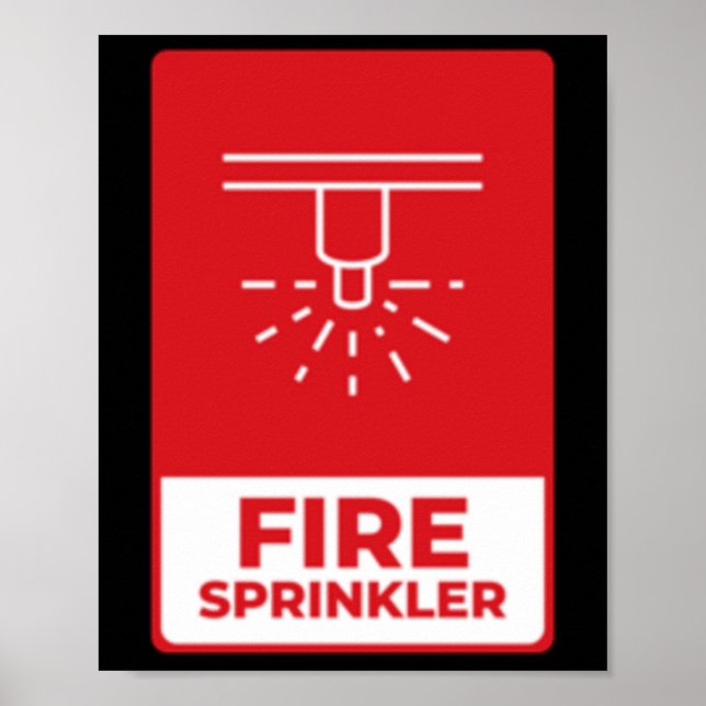 Fire Sprinkler Sticker Poster (Framsidan)