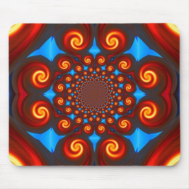 Fire Swirls Mousepad Musmatta (Framsidan)