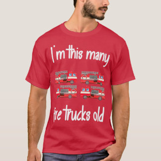 Fire Truck Birthday 4 Years Old 4th Birthday Firef T Shirt