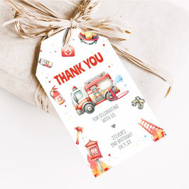 Fire Truck Birthday Party Favor Tags Presentetikett