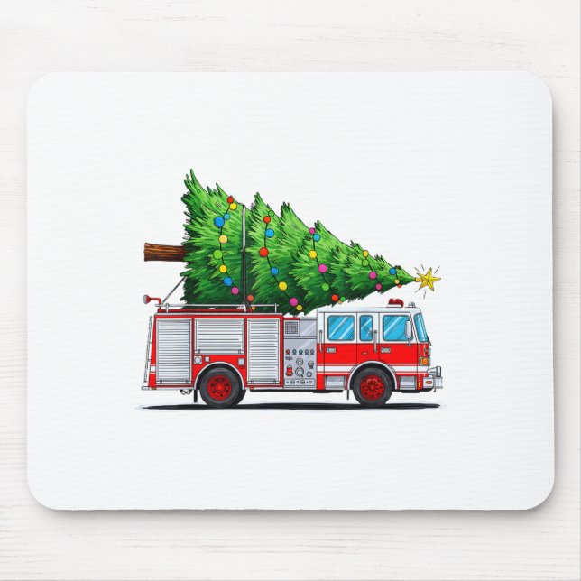 Fire Truck Christmas Tree Xmas Lights Firefighter  Musmatta (Framsidan)