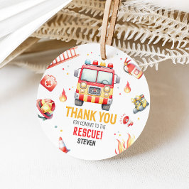 Fire Truck Sound the Alarm Baby Shower Gåvor Etiketter