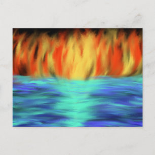 Fire & Vatten Christian Prophetic Abstrakt Art Vykort