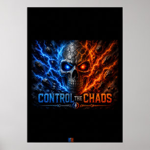 Fire vs Ice Skull 3D Tröja – Poster