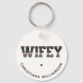 Fire Wifey Thin Red Line Firefighter Fireman-frukt Nyckelring