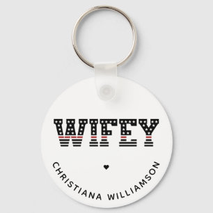 Fire Wifey Thin Red Line Firefighter Fireman-frukt Nyckelring