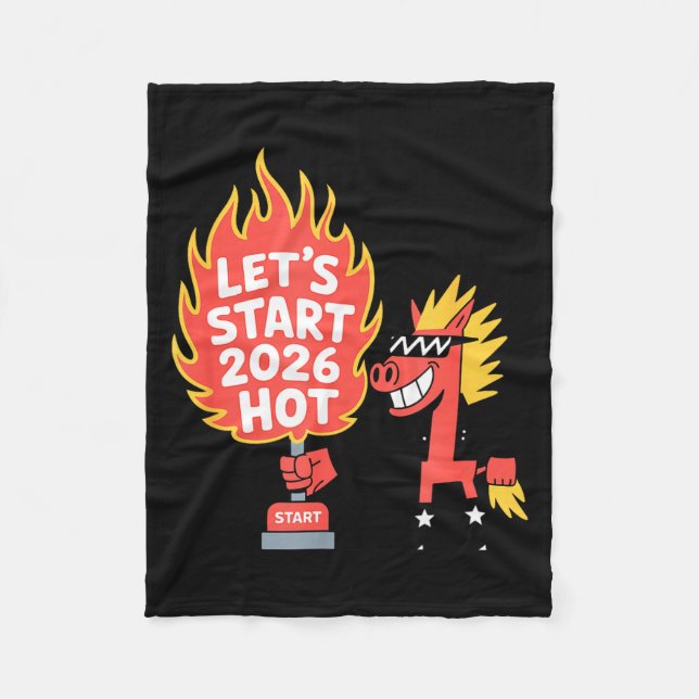 Fire Year Of The Horse – Chinese Zodiac New Year 2 Fleecefilt (Framsidan)